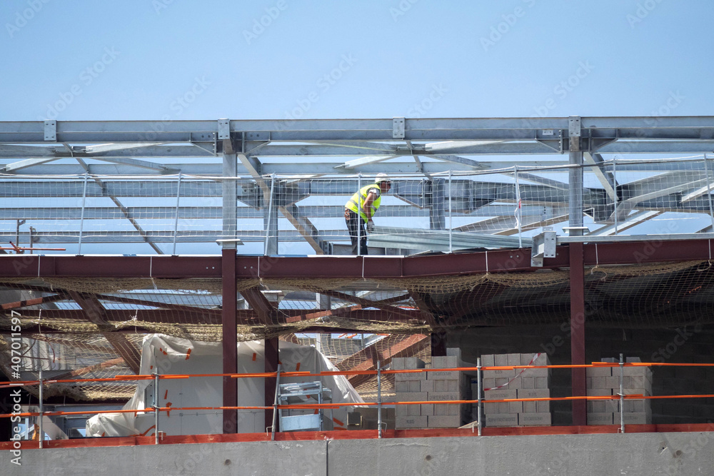Naklejka premium ouvrier sur un chantier