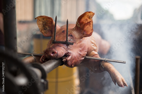 Quadro em tela cochon à la broche barbecue