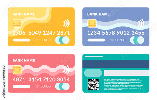 Credit and debit card vector, isolated icon of plastic item with numbers and special code, financial object to pay and shopping, finance and capital