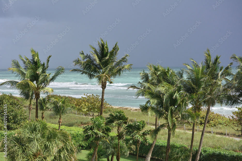 Seaside before a thunderstorm in Miami South Beach Florida Seaside before a thunderstorm in Miami South Beach Florida