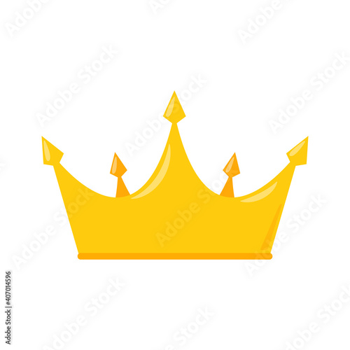 Princess Golden Crown Icon in Flat Style Isolated on white Background Vector Illustration EPS10