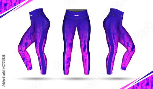 Leggings pants training fashion illustration vector with mold