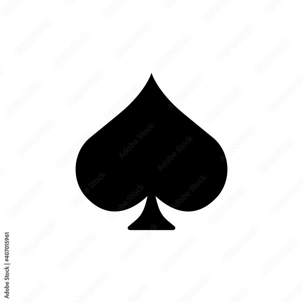 Spades icon. Casino card symbol. Poker sign. Vector illustration isolated in white. Spades icon. Casino card symbol. Poker sign. Vector illustration isolated in white.