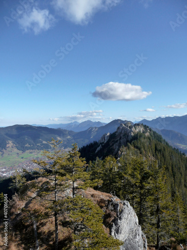 Mountain hiking tour to Sonnenberg mountain ridge, Bavaria, Germany photo