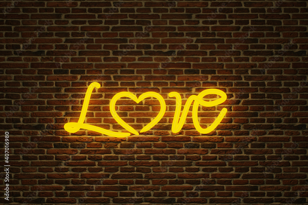 Obraz premium Text LOVE .Realistic 3D Colorful Romantic Valentine Hearts in Red or Pink Background. 3D render