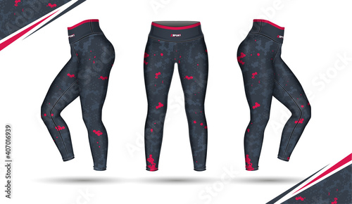 Leggings pants training fashion illustration vector with mold