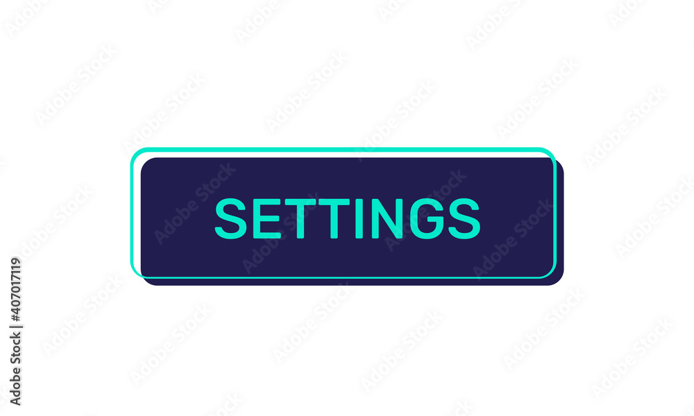 Settings vector buttons isolated on white background