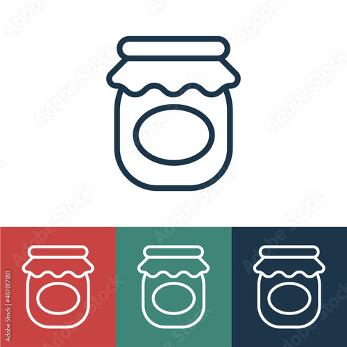 Linear vector icon with jar of honey