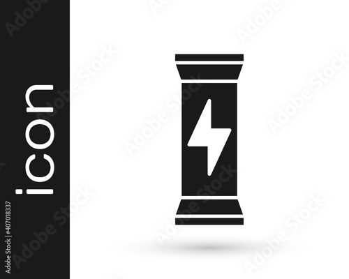Black Sports nutrition bodybuilding proteine power drink and food icon isolated on white background. Vector.