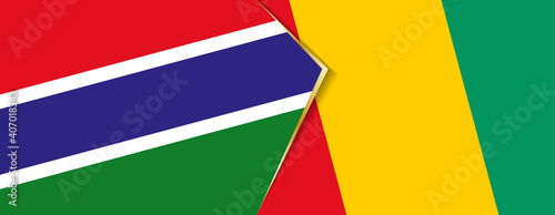 Gambia and Guinea flags, two vector flags.