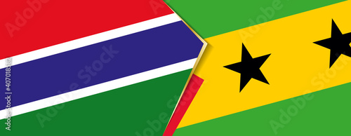 Gambia and  Sao Tome and Principe flags, two vector flags.