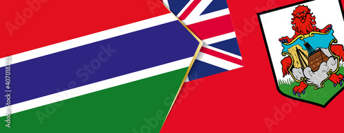 Gambia and  Bermuda flags, two vector flags.