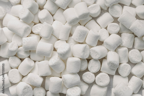 Marshmallows. Background or texture of white mini marshmallows.