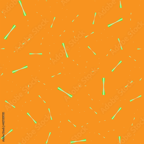 Seamless pattern green figurines on a yellow background