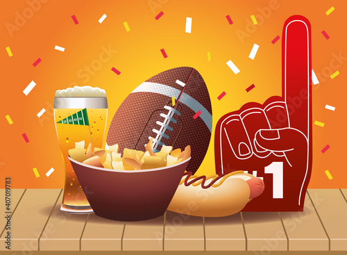 super bowl american football sport icons and fast food
