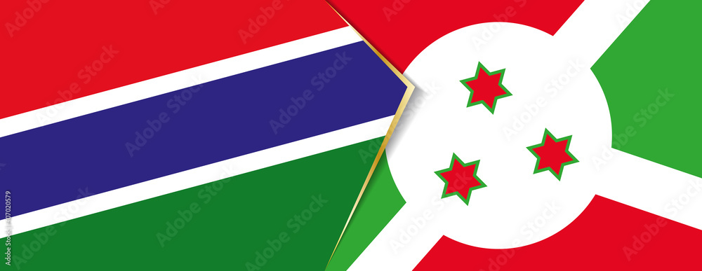 Gambia and Burundi flags, two vector flags. Gambia and Burundi flags, two vector flags.