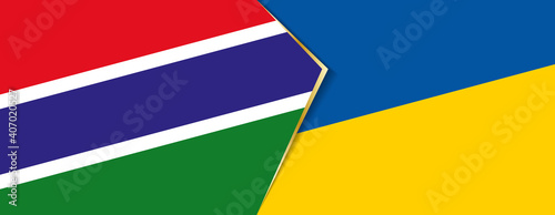 Gambia and  Ukraine flags  two vector flags.