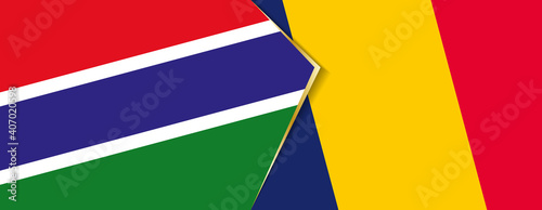 Gambia and Chad flags, two vector flags.