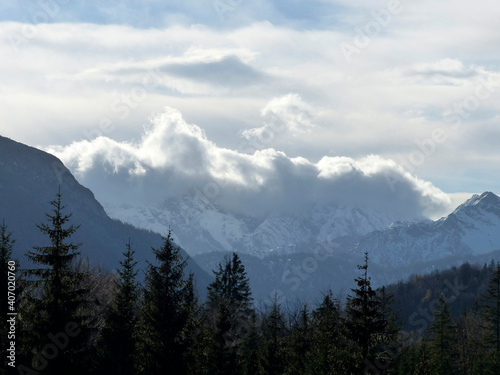 Winter hiking tour to Hoher Kranzberg mountain, Karwendel, Bavaria, Germany © BirgitKorber