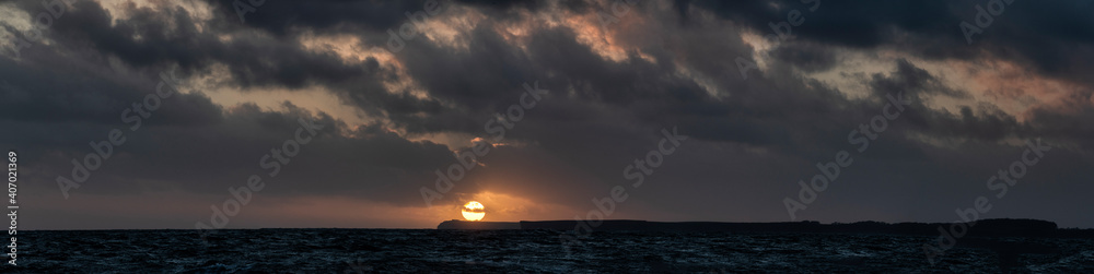 Sunset over Saint Govan's Head Pembrokeshire