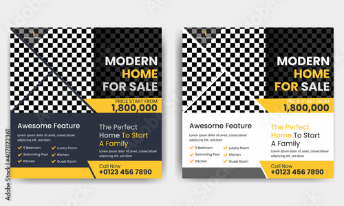 real estate and development social media post template.