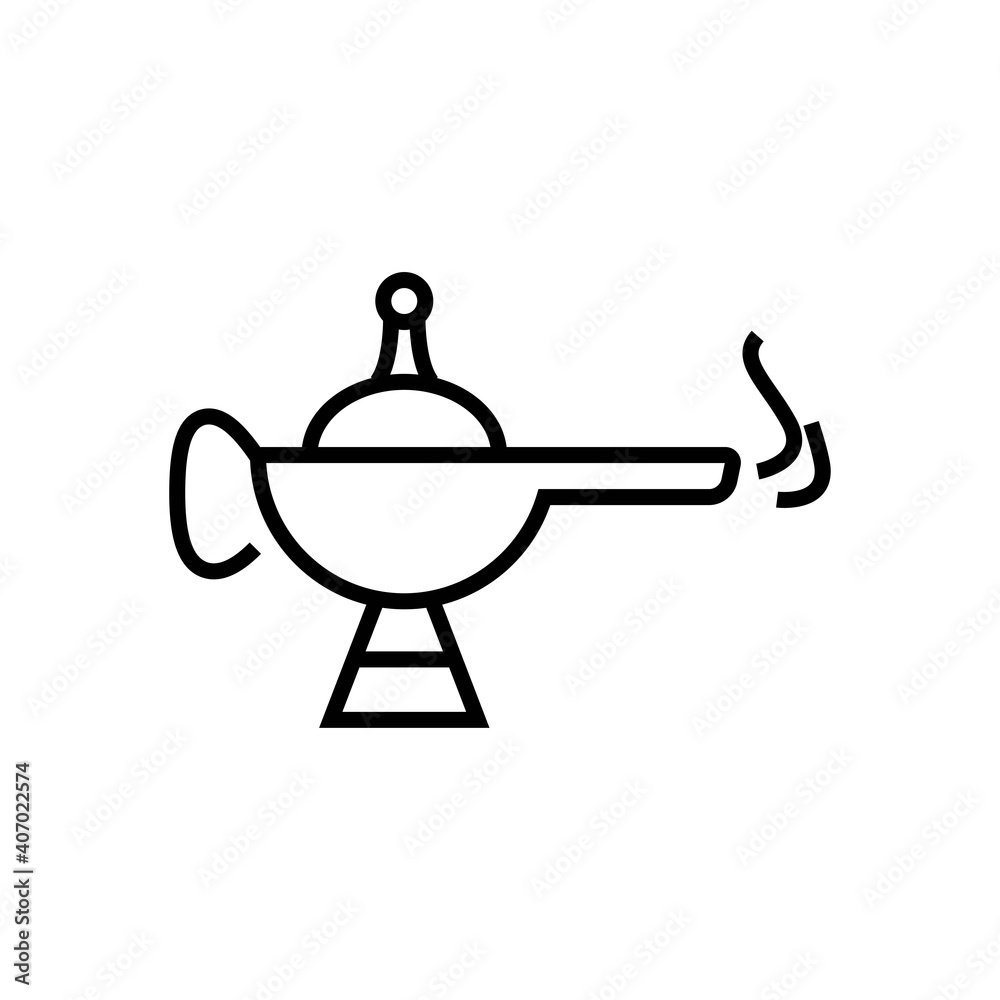 Magic Lamp icon line style vector for your design Magic Lamp icon line style vector for your design