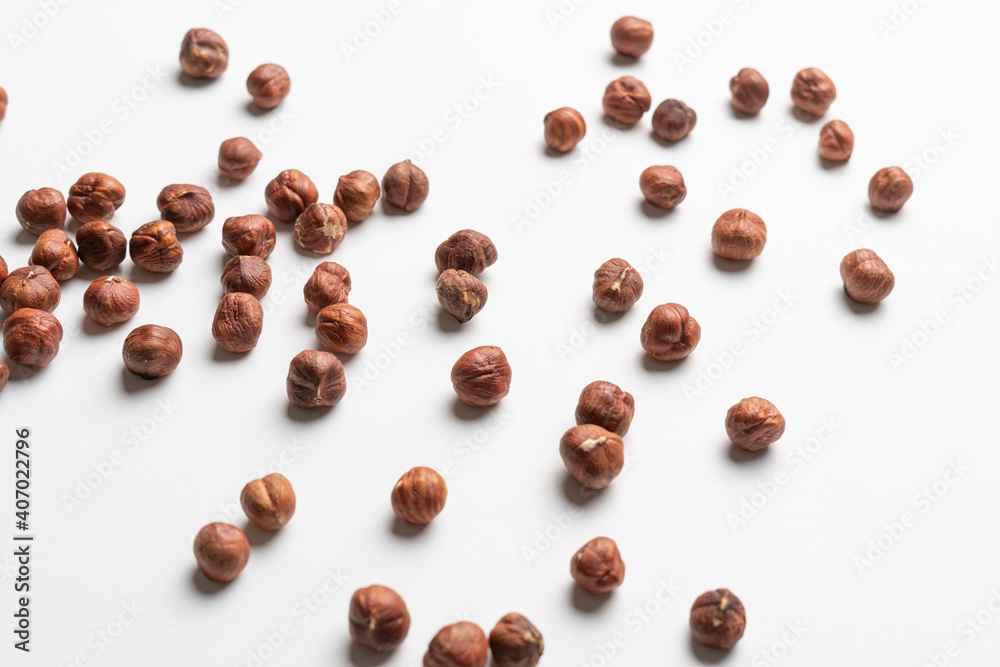 dropped bunch of hazelnut nut without shell flat lay, minimalistic raw food dropped bunch of hazelnut nut without shell flat lay, minimalistic raw food