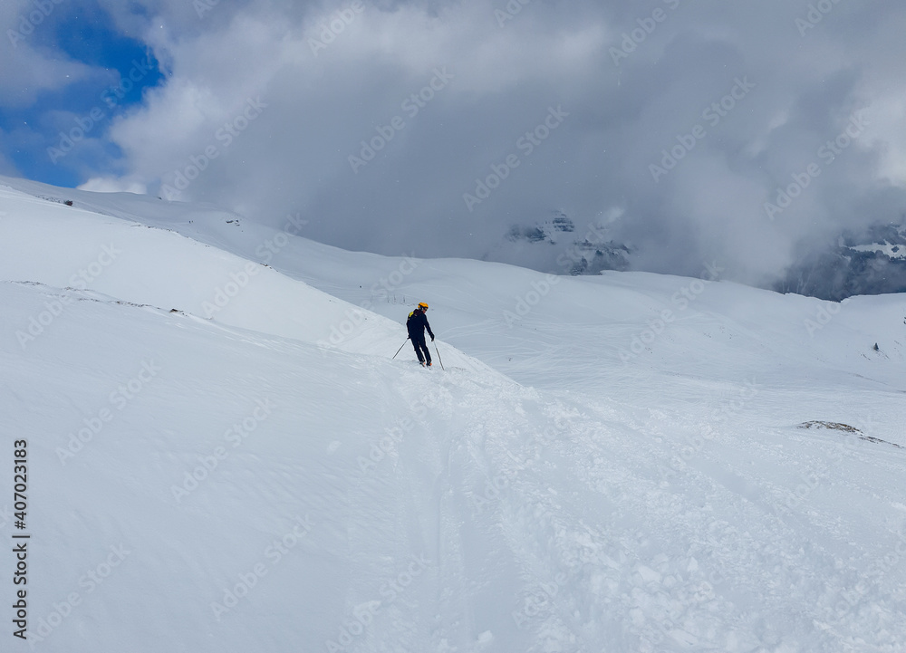 Posing on the mountain