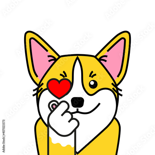 Cute welsh corgi dog loves k pop