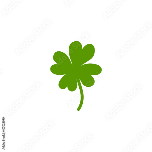 Shabby hand drawn shamrock icon isolated on white. Irish clover leaf.