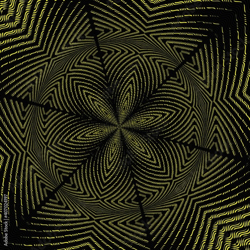 vivid yellow wavy lines on black coloured background geometric patterns and designs