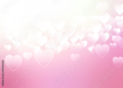 Hearts. Heart bokeh on pink color background for Valentine Day or for love scene or for Christmas festival or for wallpaper.
