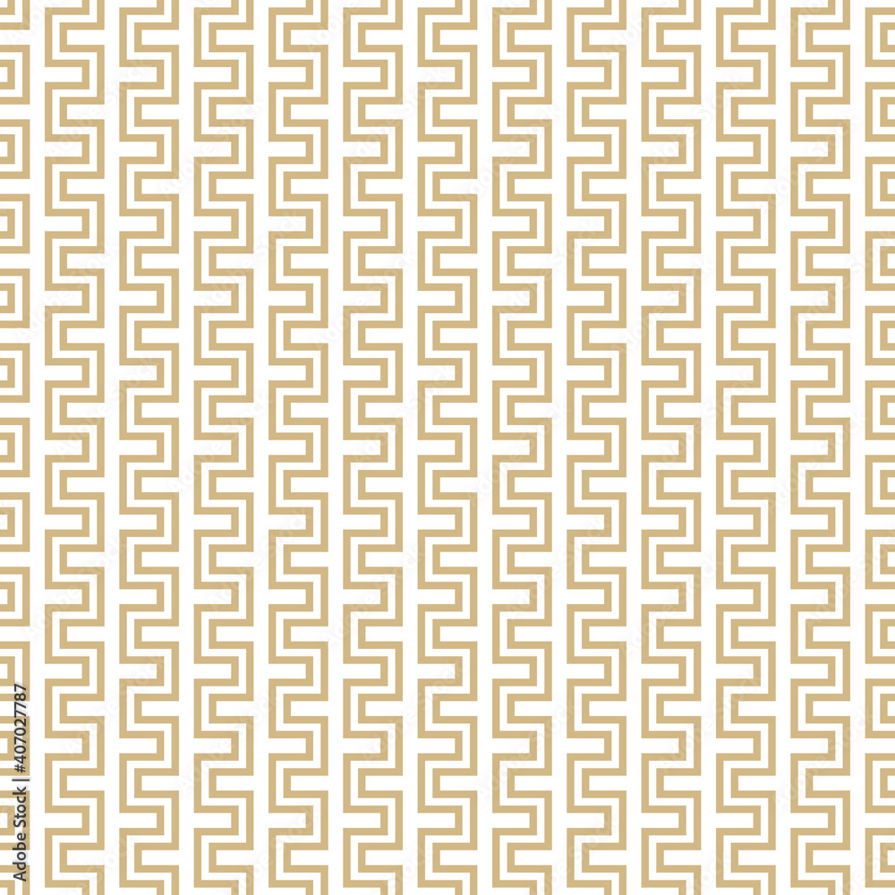 Golden vector geometric lines seamless pattern. Luxury texture with stripes, snake lines, zigzag. Abstract geometry. Gold and white graphic background. Simple geo ornament. Repeat decorative design Golden vector geometric lines seamless pattern. Luxury texture with stripes, snake lines, zigzag. Abstract geometry. Gold and white graphic background. Simple geo ornament. Repeat decorative design