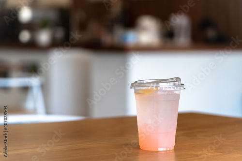 Cold fresh lychee with soda
