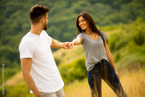 Happy young couple in love ...