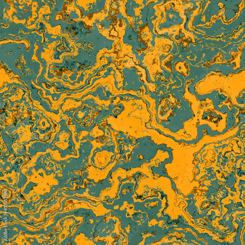 abstract seamless marble like wavy background with trendy golden fortune and tidal green color. Can be used as gift wrapping paper