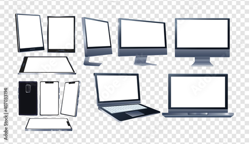 bundle of twelve devices mockup branding icons