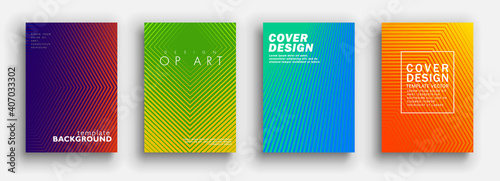 Minimal covers design. Colorful halftone gradients. Future geometric patterns. Vector template