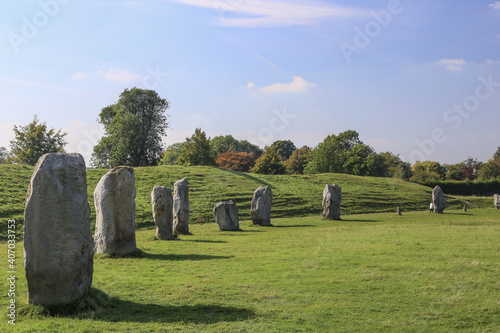 Fotografie Steinkreis in Avebury, Grossbritanien.
