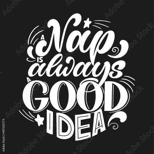 Funny sleep and good night quotes. Vector design elements for t-shirts, pillow, posters, cards, stickers and pajama