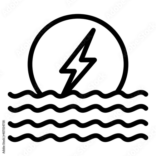 Hydro eco power icon. Outline hydro eco power vector icon for web design isolated on white background