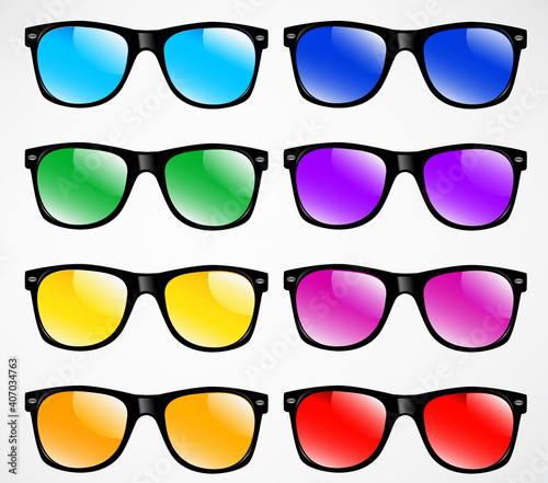 Set of sunglasses vector illustration background. set of sunglasses vector illustration background.