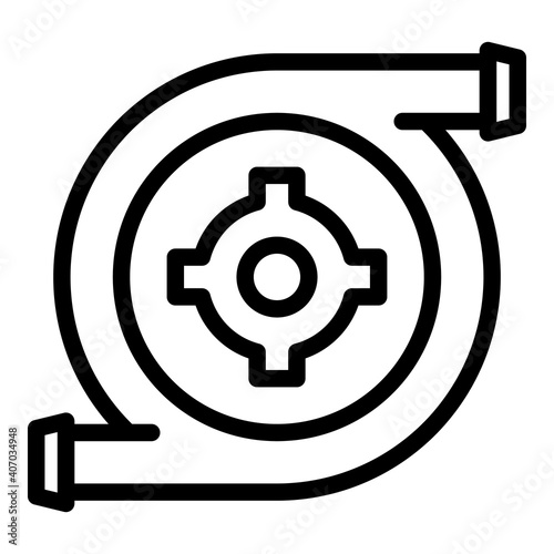 Hydro power turbine icon. Outline hydro power turbine vector icon for web design isolated on white background