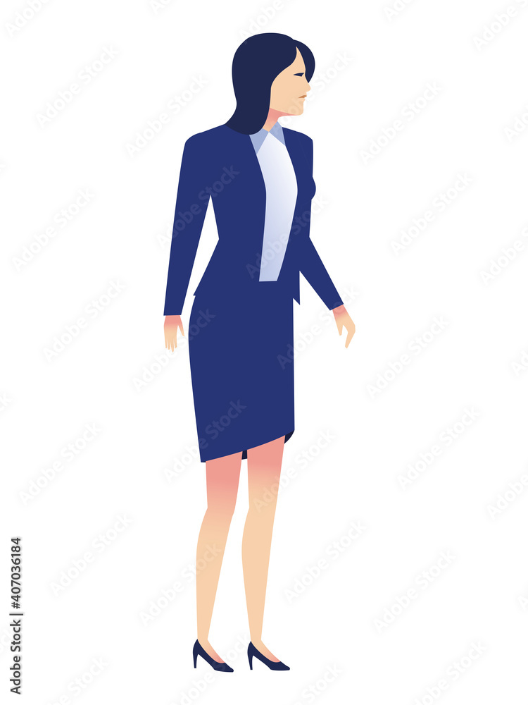 elegant businesswoman worker standing avatar character elegant businesswoman worker standing avatar character