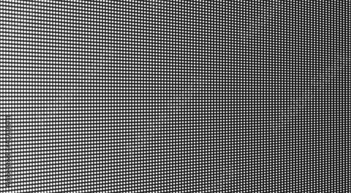 Led screen. Pixel texture. TV background with dots. Lcd monitor. Digital display. Electronic diode effect. Black white television videowall. Projector grid template with bulbs. Vector illustration.