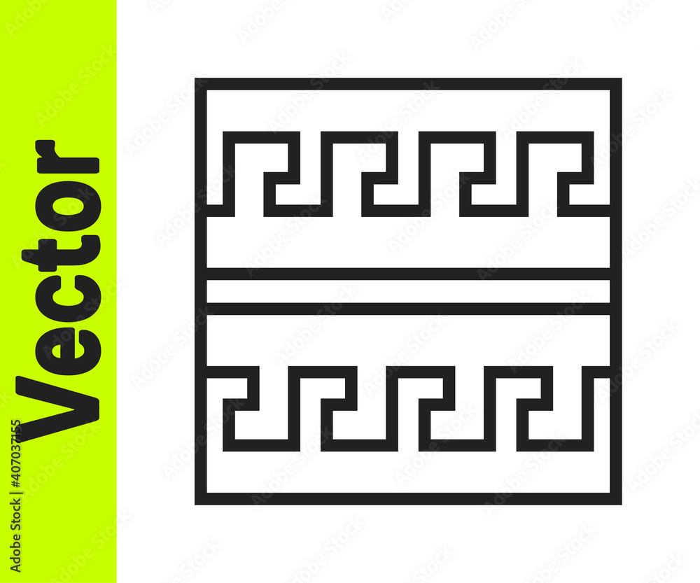 Black line Ancient Greek pattern icon isolated on white background. Vector. Black line Ancient Greek pattern icon isolated on white background. Vector.