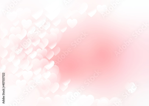 Hearts. Heart bokeh on pink color background for Valentine Day or for love scene or for Christmas festival or for wallpaper.