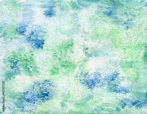 Blue abstract wet watercolor background