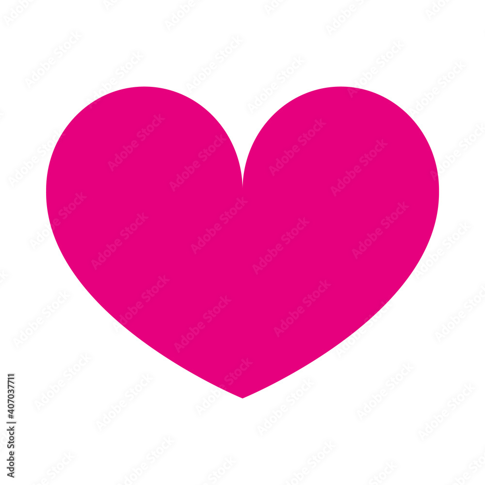 pink heart icon isolated on white background