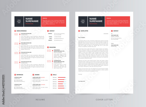 Professional Resume/CV and Cover Letter Template Design